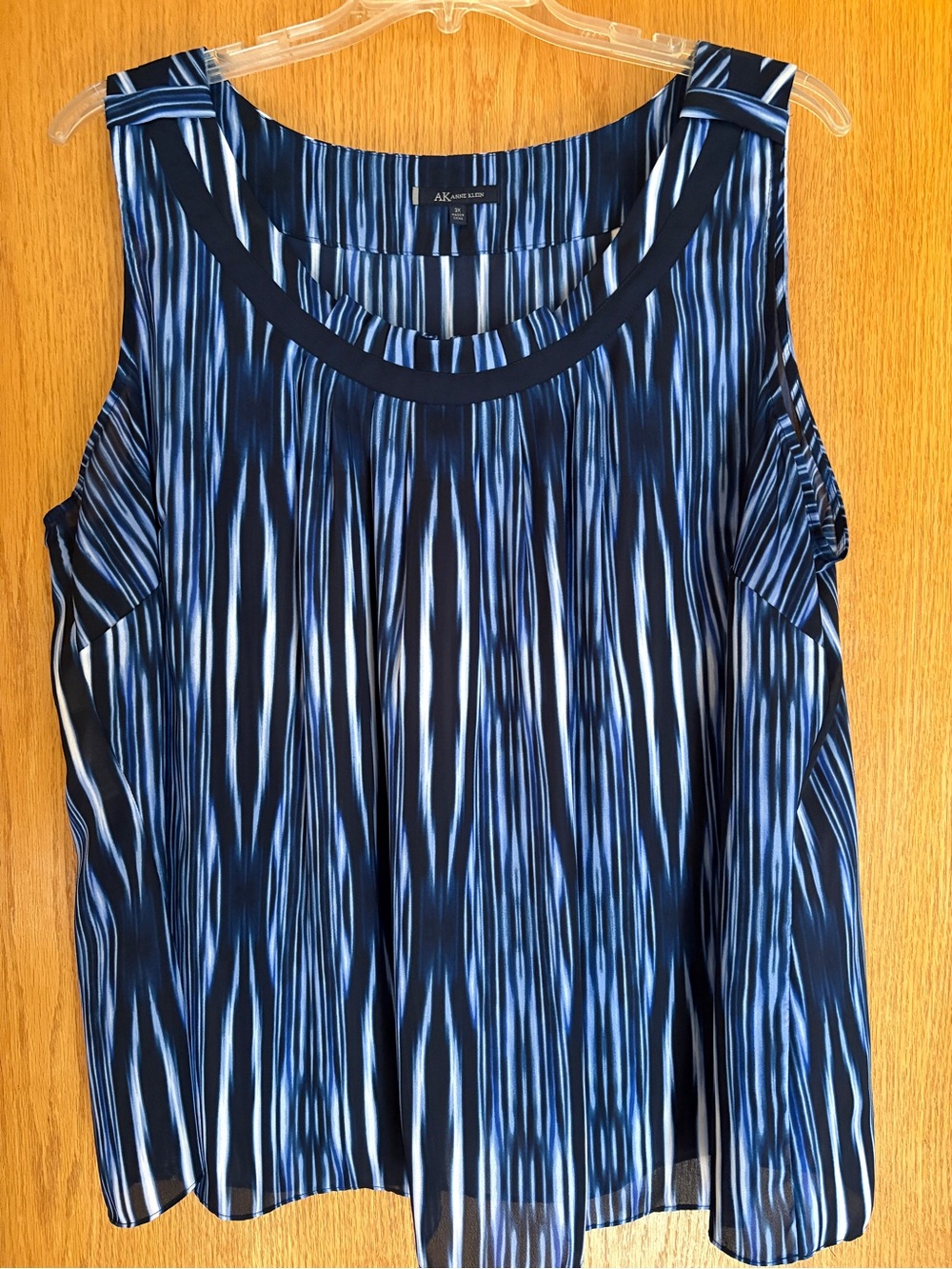 Anne Klein Navy and White Striped Sleeveless Tank